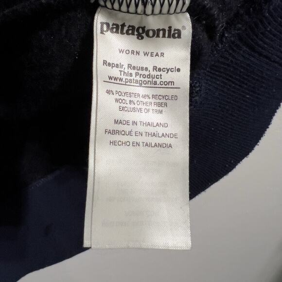 Patagonia Pullover Women Medium Quarter Zip Woolyester Navy Blue Fleece Outdoors - Picture 6 of 7